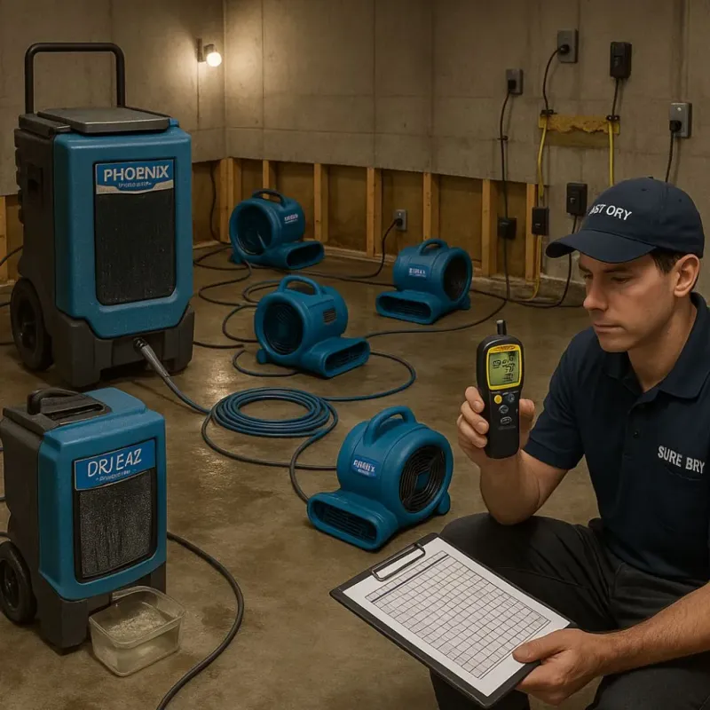 Structural Drying and Dehumidification process in Dunmore, PA